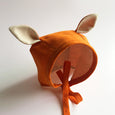 linen baby fox bonnet