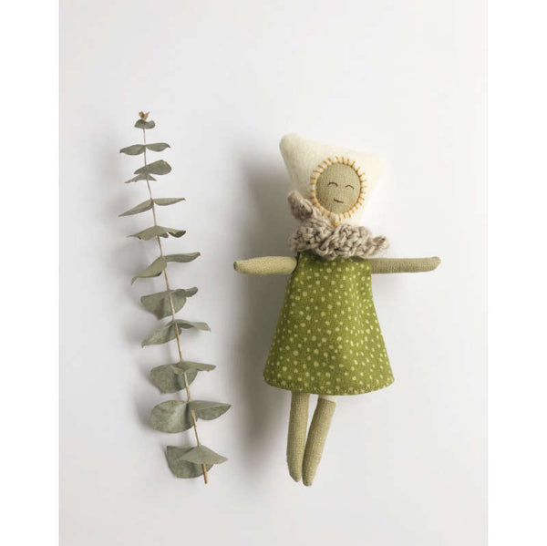 forest friends small doll, pinafore