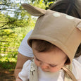 linen baby fawn bonnet
