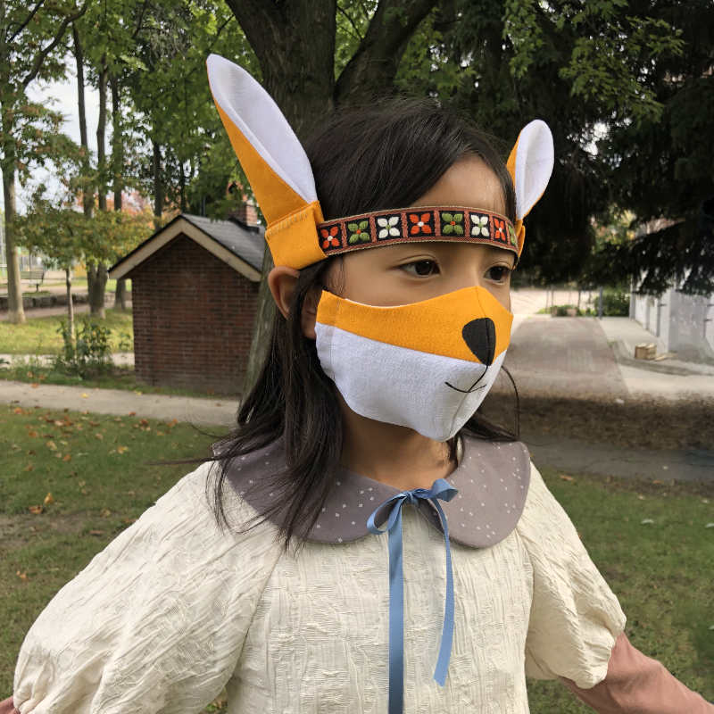 fox costume dress-up ears and mask set