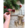 woodland mushroom and acorn holiday ornaments